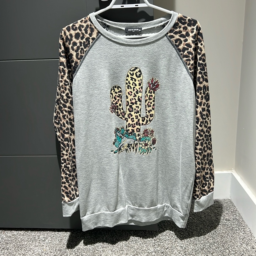 Western cheetah sweater